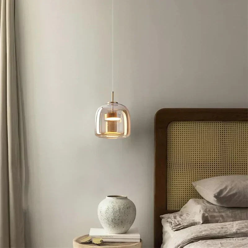 Lampa wisząca Elara ze szkła z przezroczystym kloszem do nowoczesnego wystroju