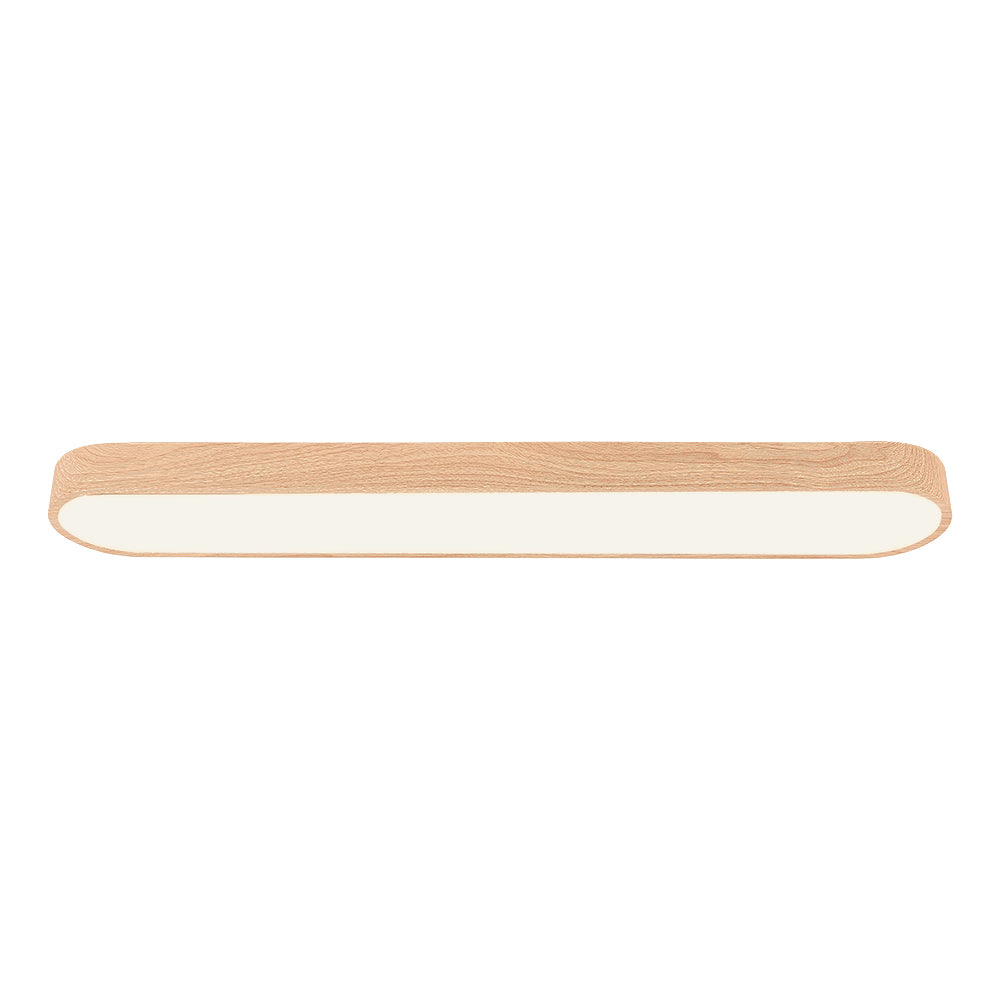 Nordic Glow LED Ceiling Flush Mount Oval with Wood Accent