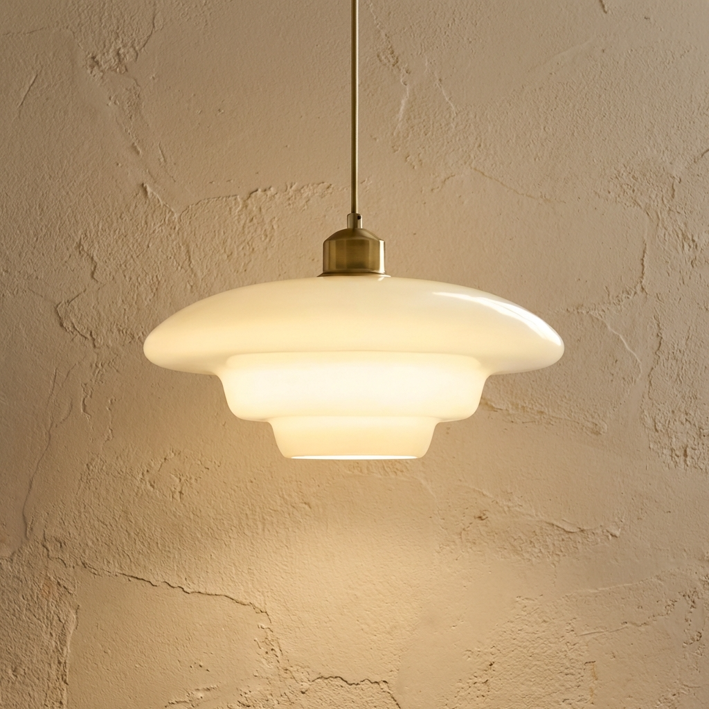 Pendelleuchte im Vintage-Stil mit klarem Glasschirm