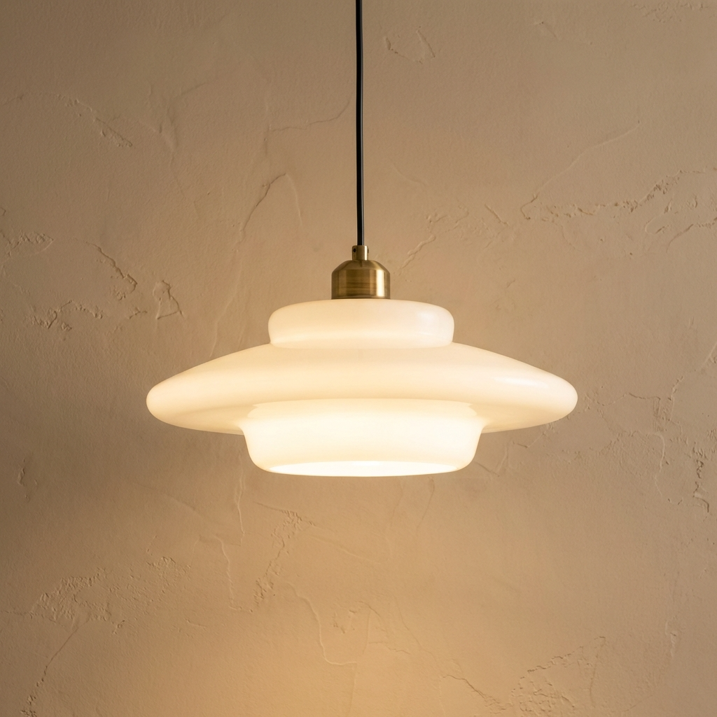 Pendelleuchte im Vintage-Stil mit klarem Glasschirm