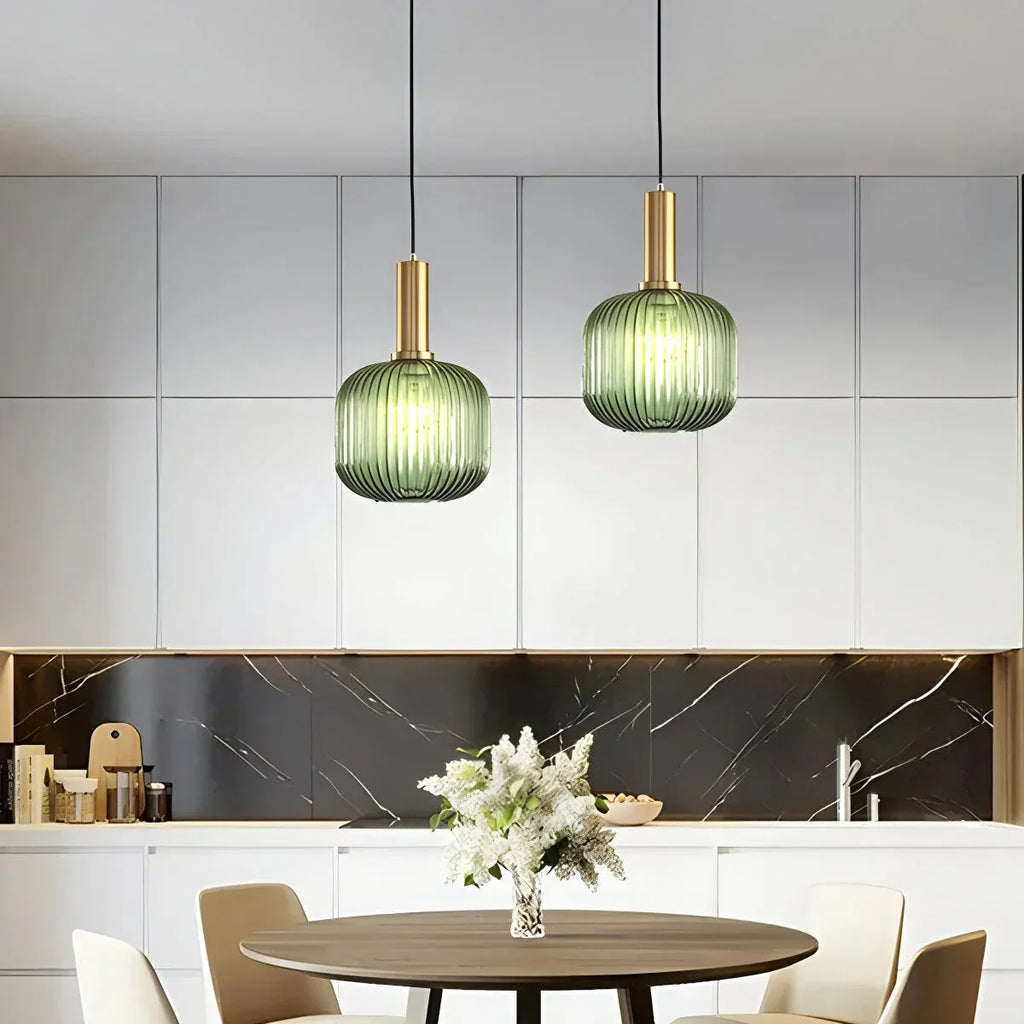 Nordic Vintage Glass Striped Pendeant Light - Orntli
