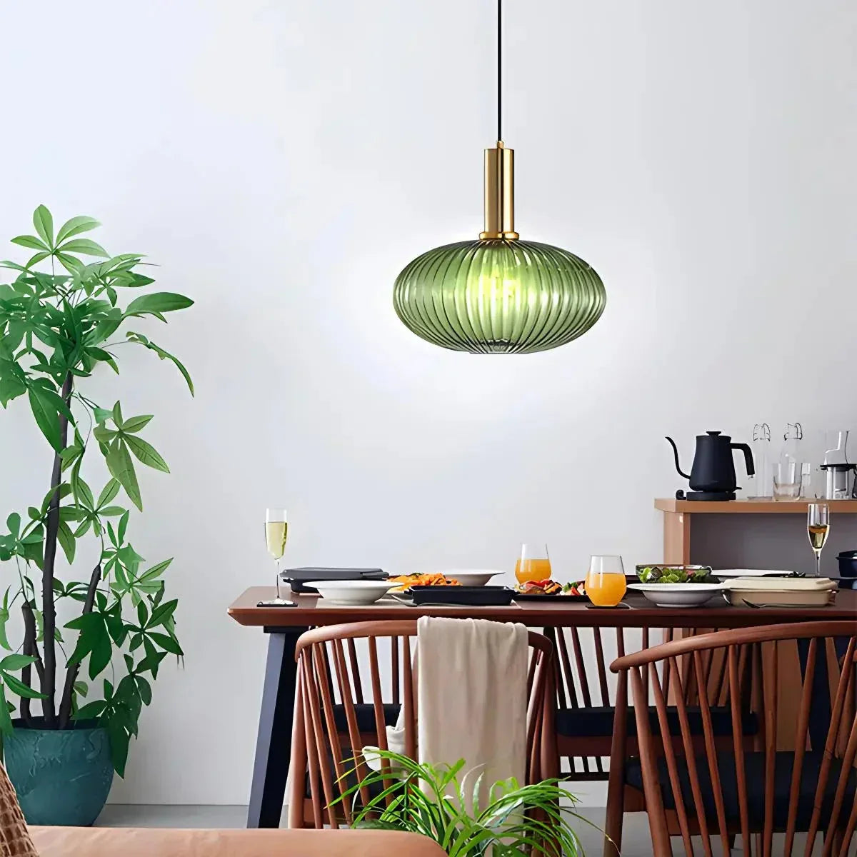 Nordic Vintage Glass Striped Pendeant Light - Orntli