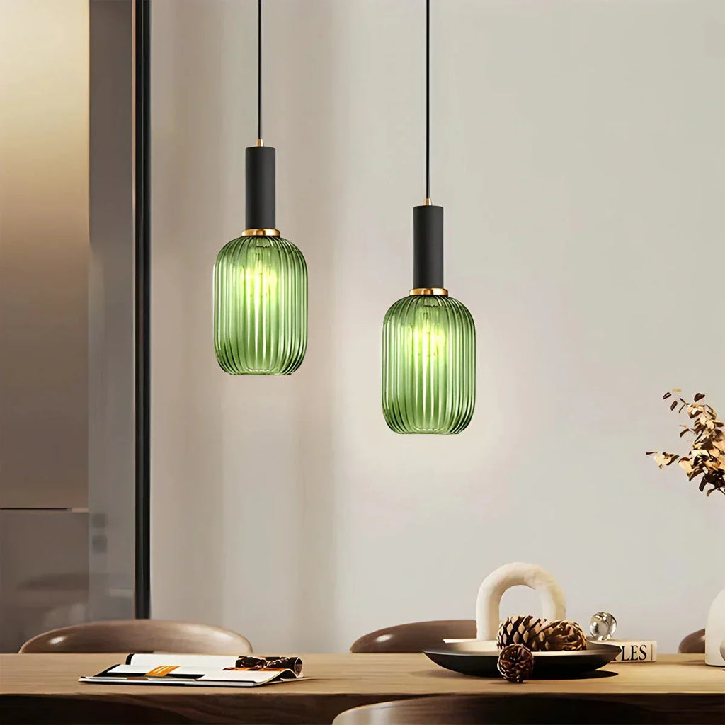 Nordic Vintage Glass Striped Pendeant Light - Orntli