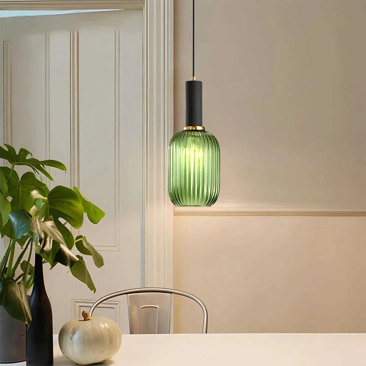 Nordic Vintage Glass Striped Pendeant Light - Orntli