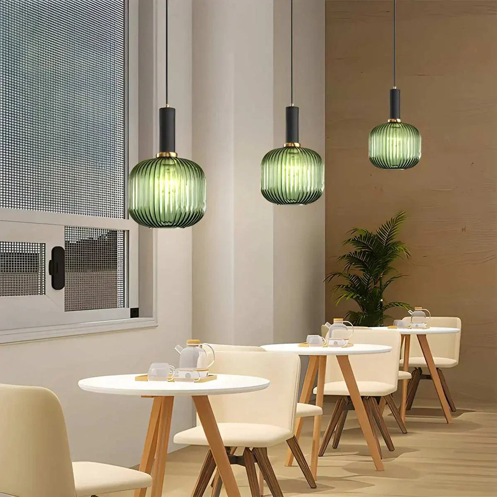 Nordic Vintage Glass Striped Pendeant Light - Orntli