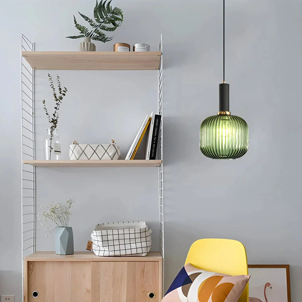 Nordic Vintage Glass Striped Pendeant Light - Orntli