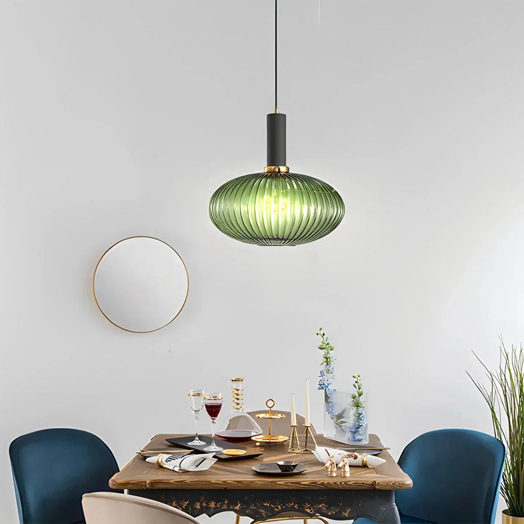 Nordic Vintage Glass Striped Pendeant Light - Orntli