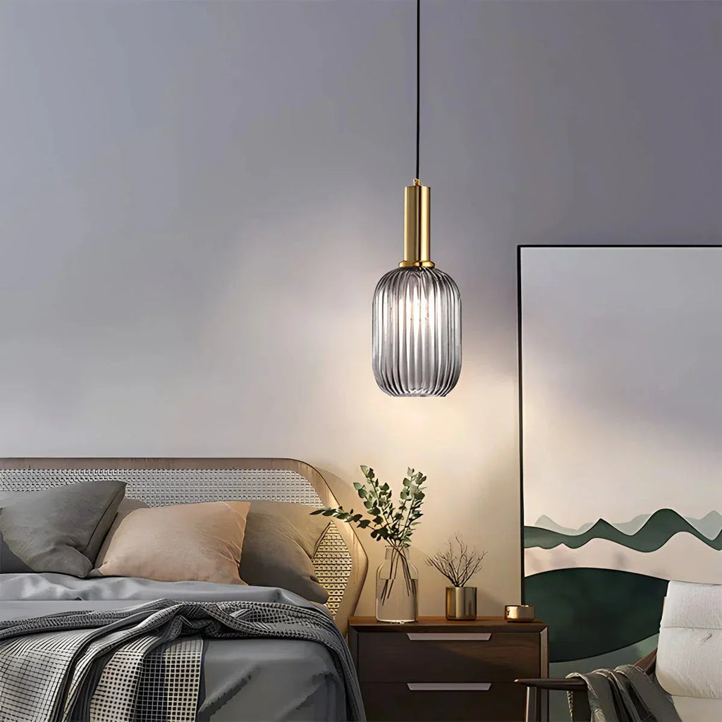 Nordic Vintage Glass Striped Pendeant Light - Orntli