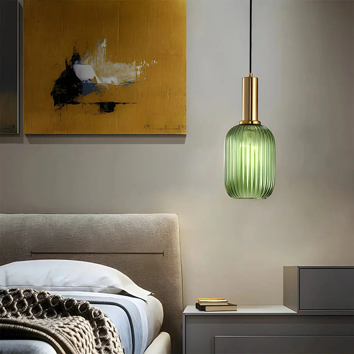 Nordic Vintage Glass Striped Pendeant Light - Orntli