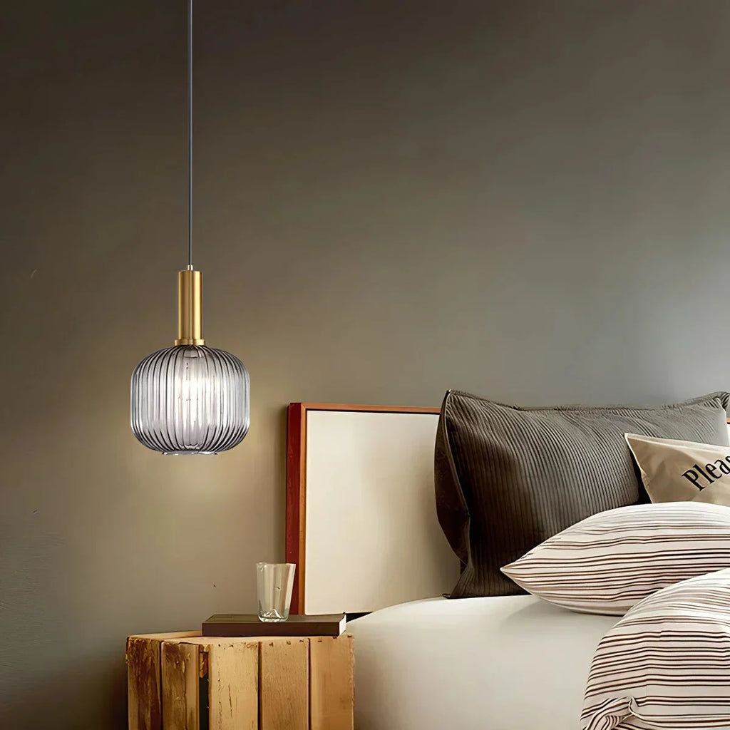 Nordic Vintage Glass Striped Pendeant Light - Orntli