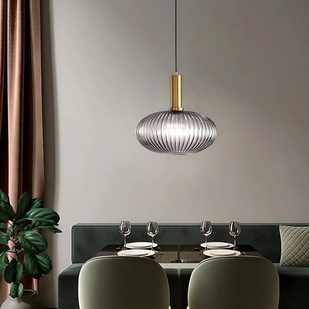 Nordic Vintage Glass Striped Pendeant Light - Orntli