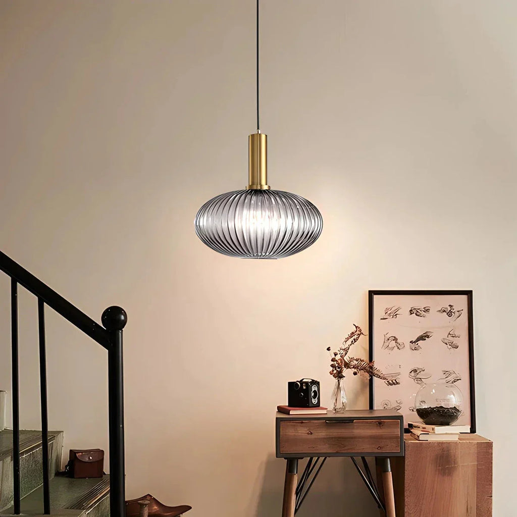 Nordic Vintage Glass Striped Pendeant Light - Orntli