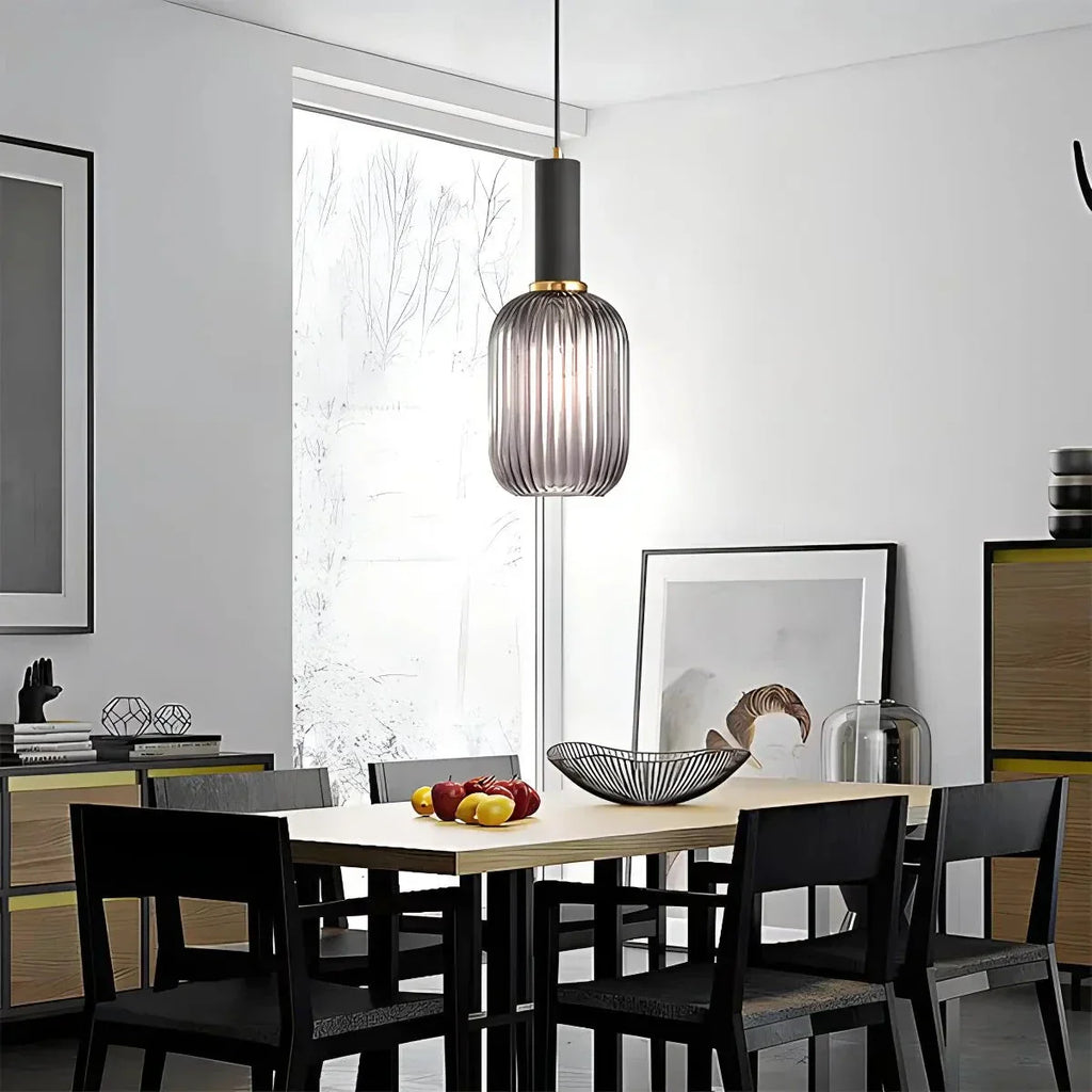 Nordic Vintage Glass Striped Pendeant Light - Orntli
