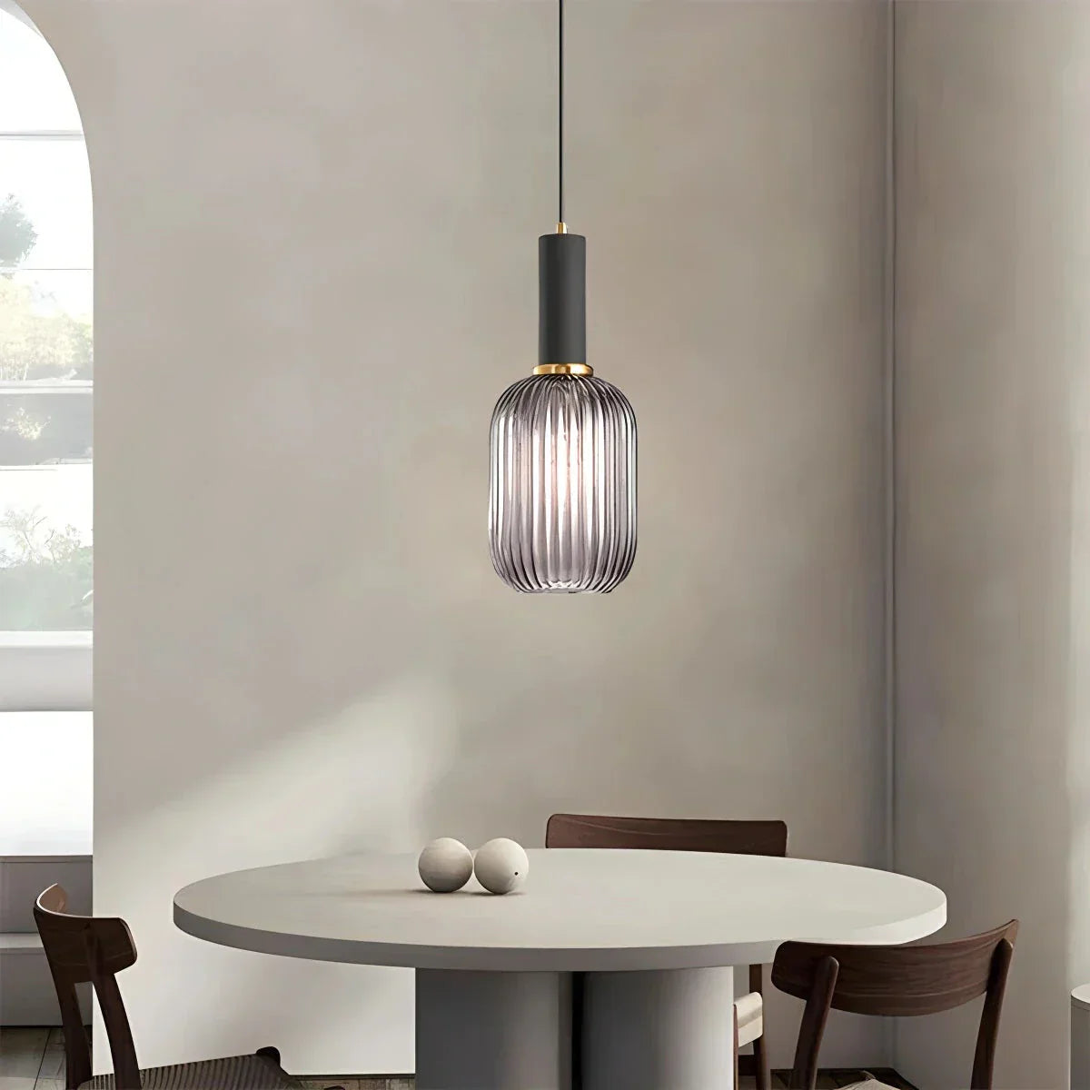 Nordic Vintage Glass Striped Pendeant Light - Orntli