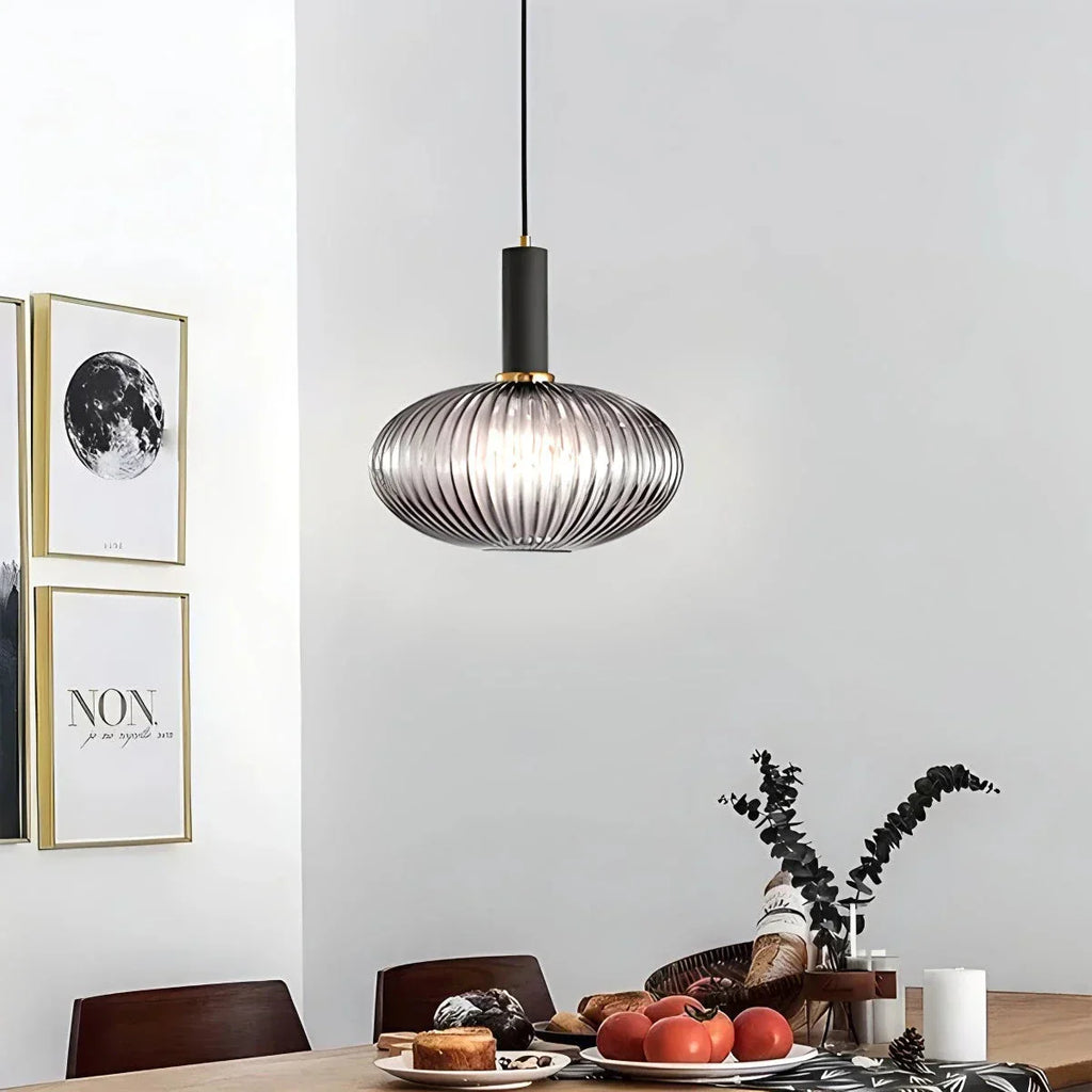 Nordic Vintage Glass Striped Pendeant Light - Orntli
