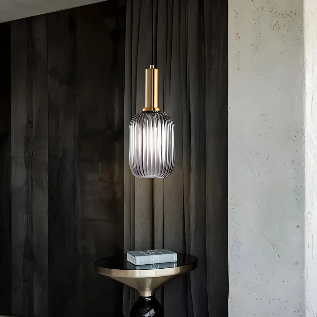 Nordic Vintage Glass Striped Pendeant Light - Orntli