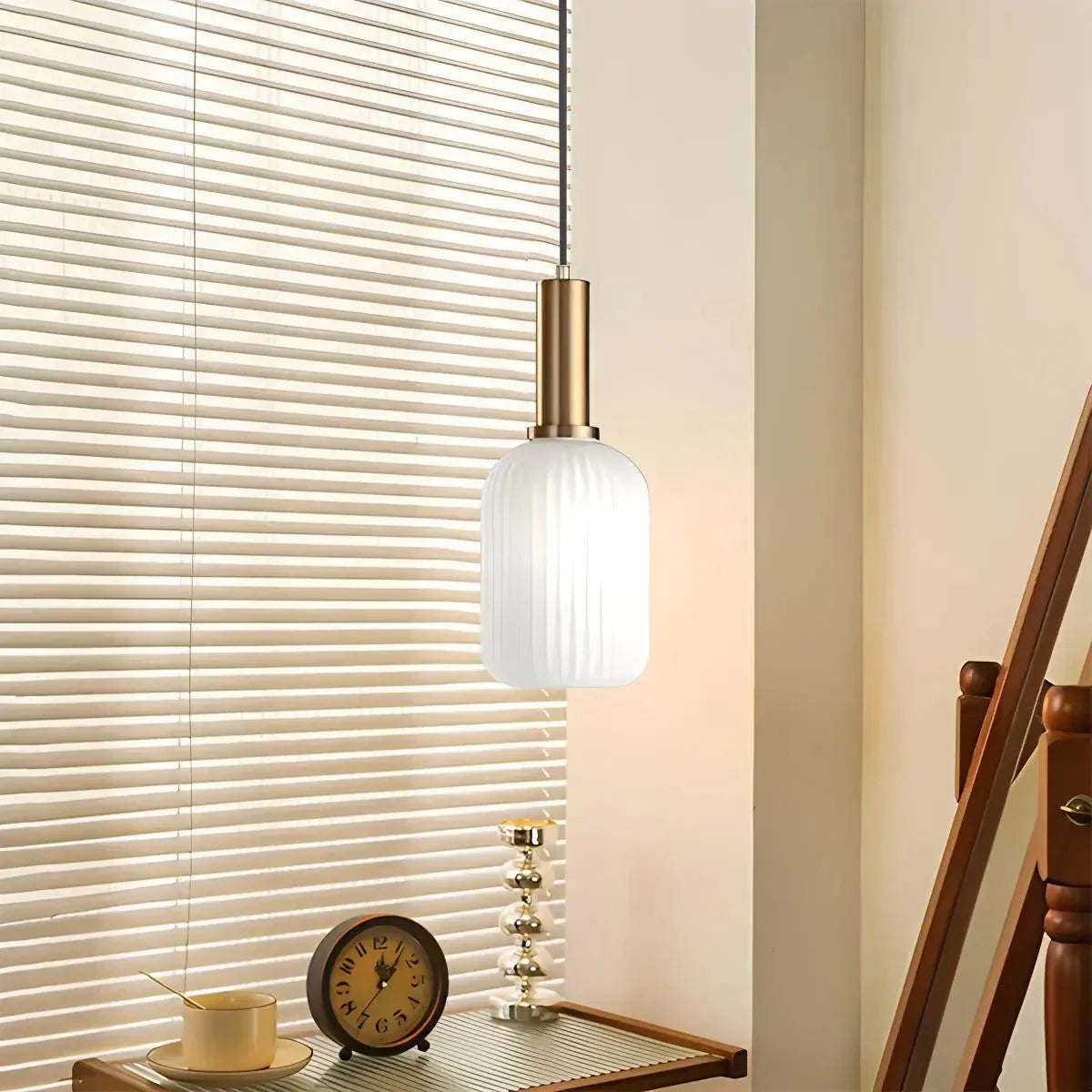Nordic Vintage Glass Striped Pendeant Light - Orntli
