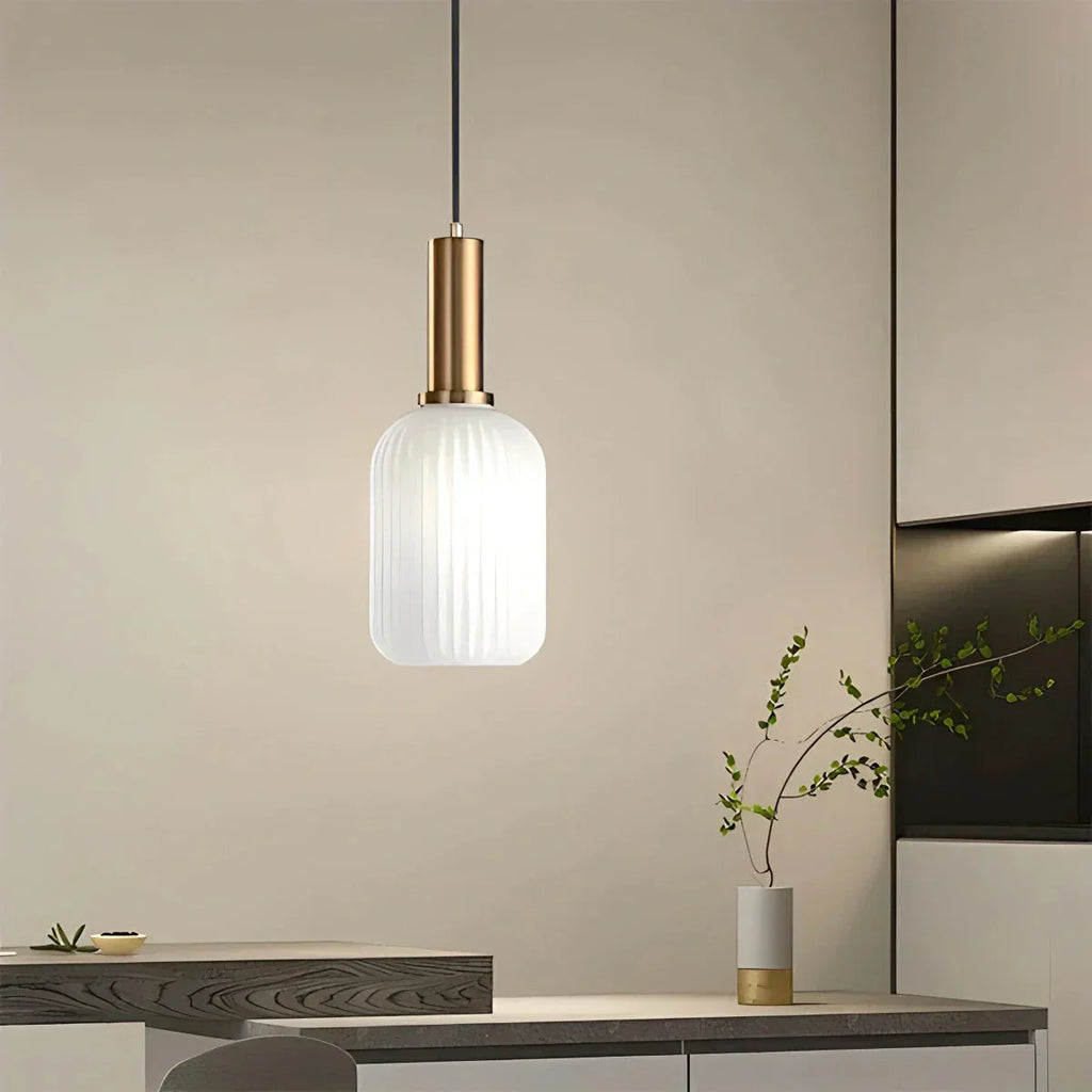 Nordic Vintage Glass Striped Pendeant Light - Orntli