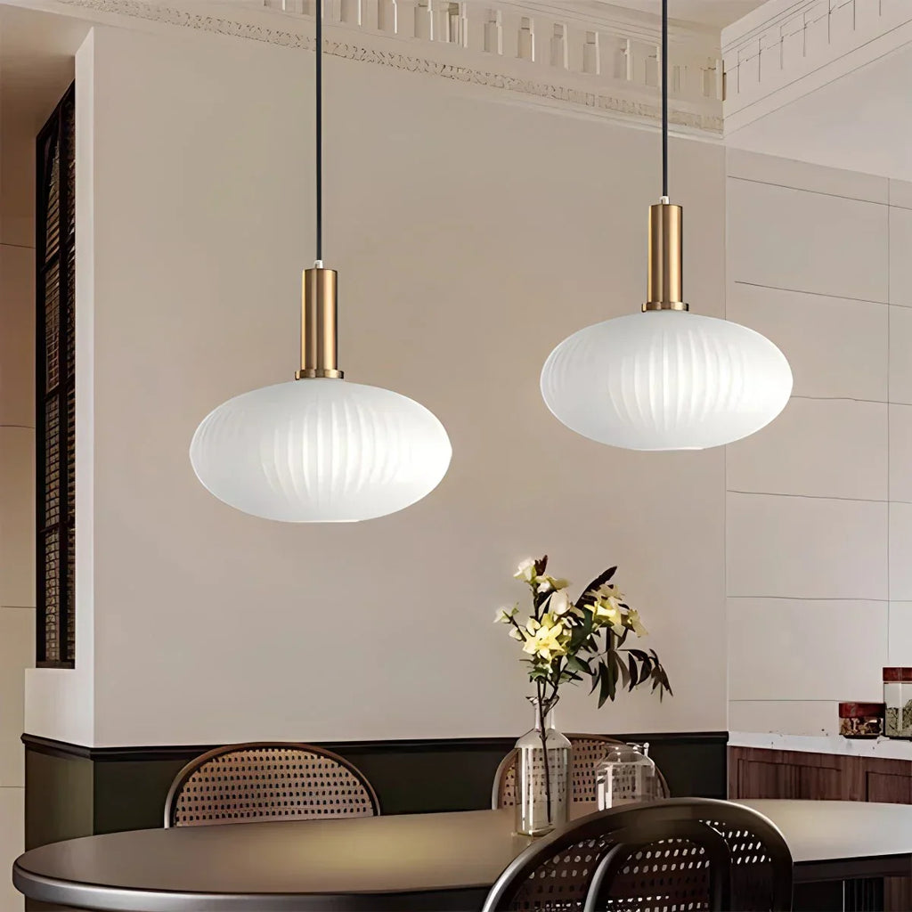 Nordic Vintage Glass Striped Pendeant Light - Orntli