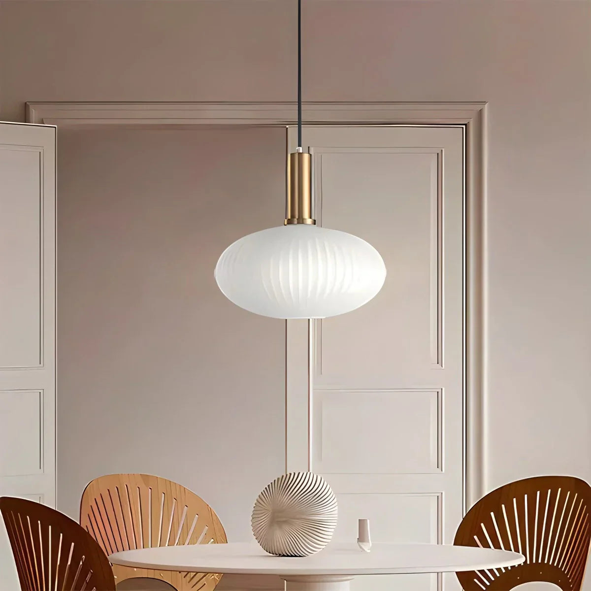 Nordic Vintage Glass Striped Pendeant Light - Orntli