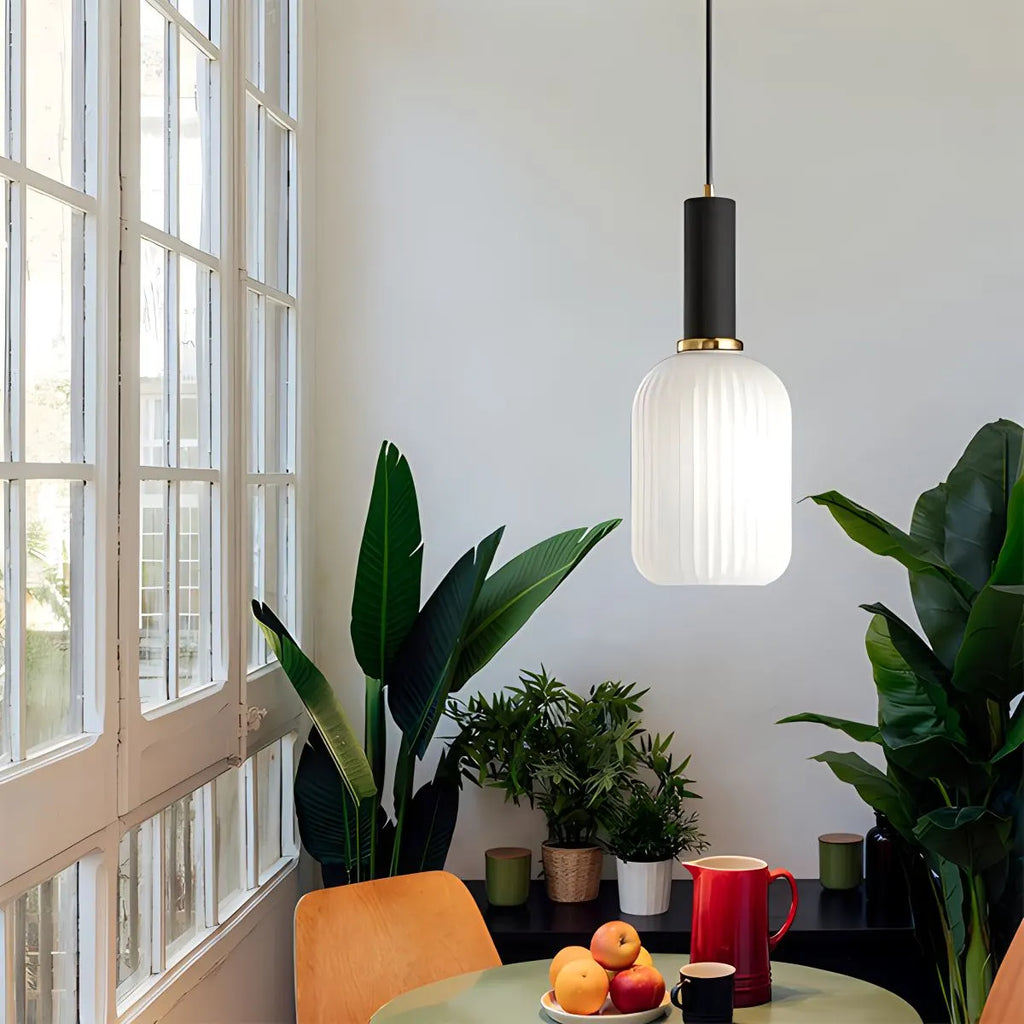 Nordic Vintage Glass Striped Pendeant Light - Orntli