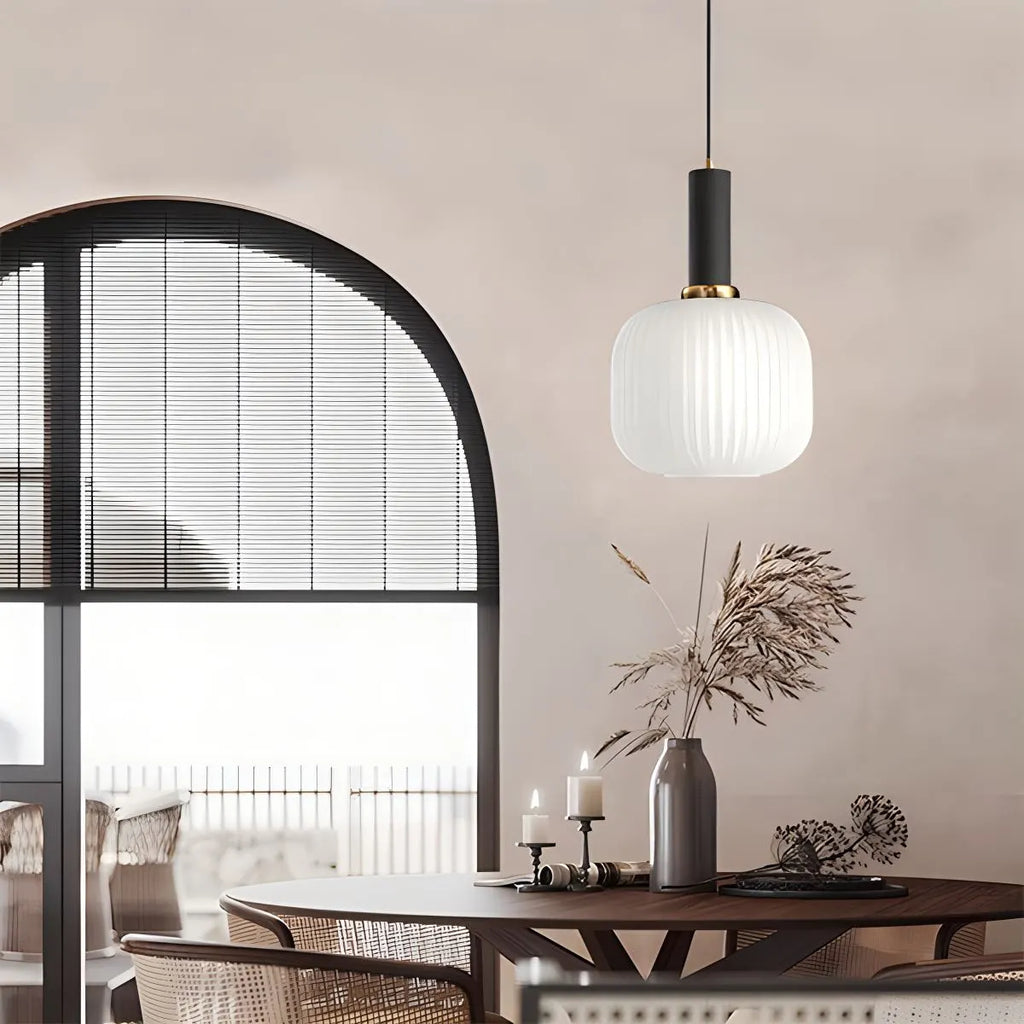 Nordic Vintage Glass Striped Pendeant Light - Orntli