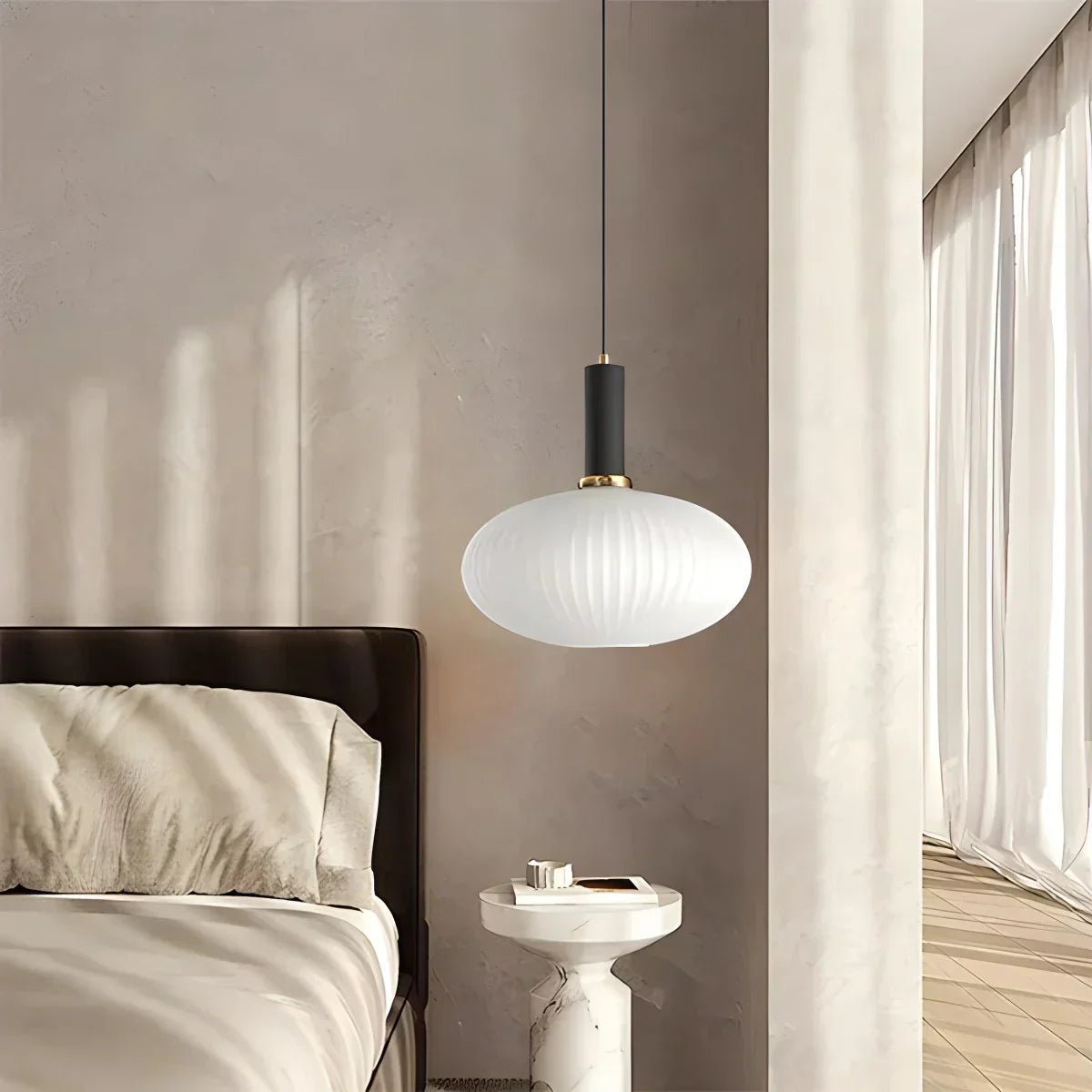 Nordic Vintage Glass Striped Pendeant Light - Orntli