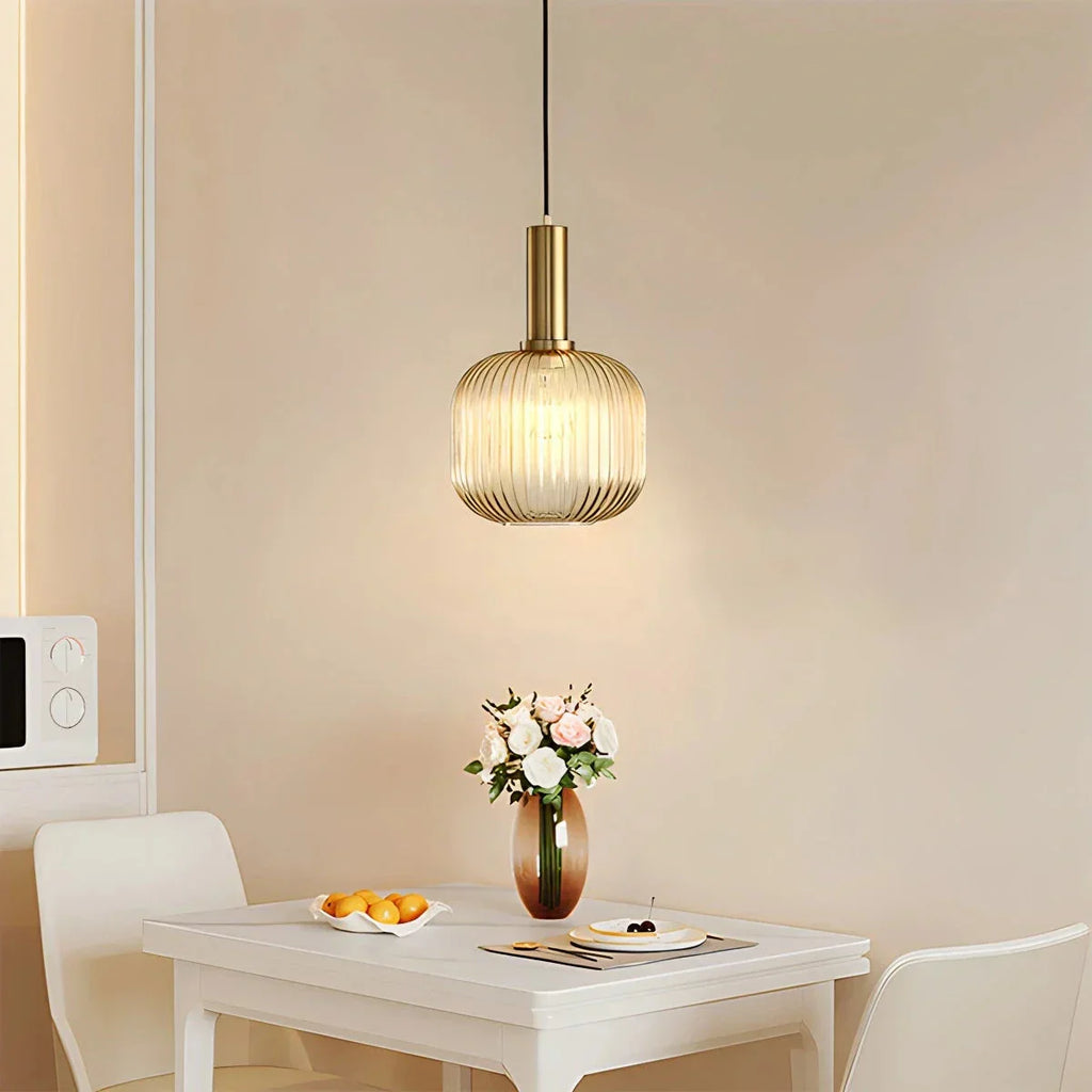 Nordic Vintage Glass Striped Pendeant Light - Orntli