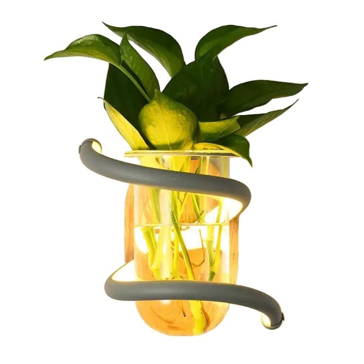 LumaNest LED veggvase lampe med nordisk design for utendørsområder, varm glød