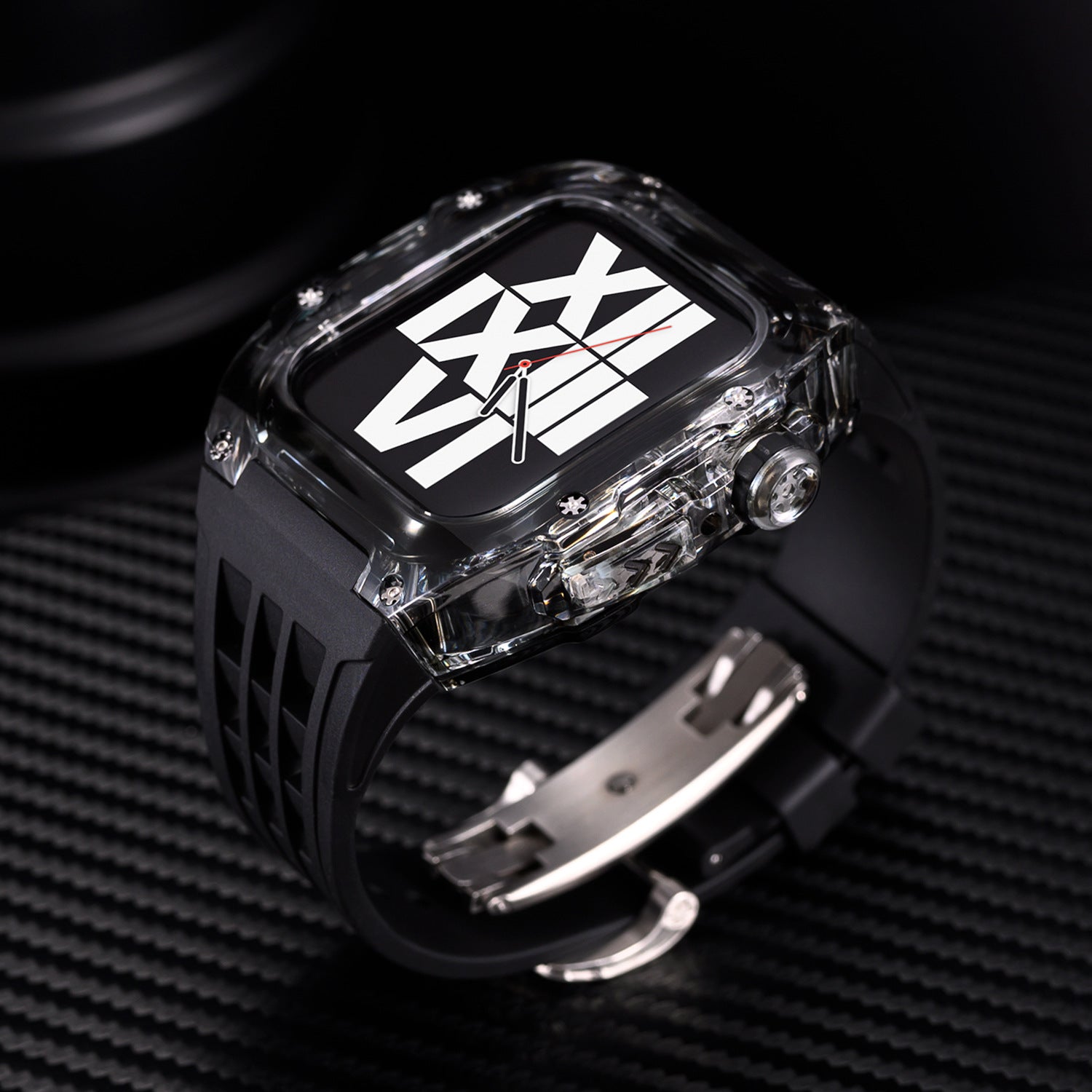 Zestaw ochronny RM V30 Glacier do Apple Watch z paskiem z fluoroelastomeru
