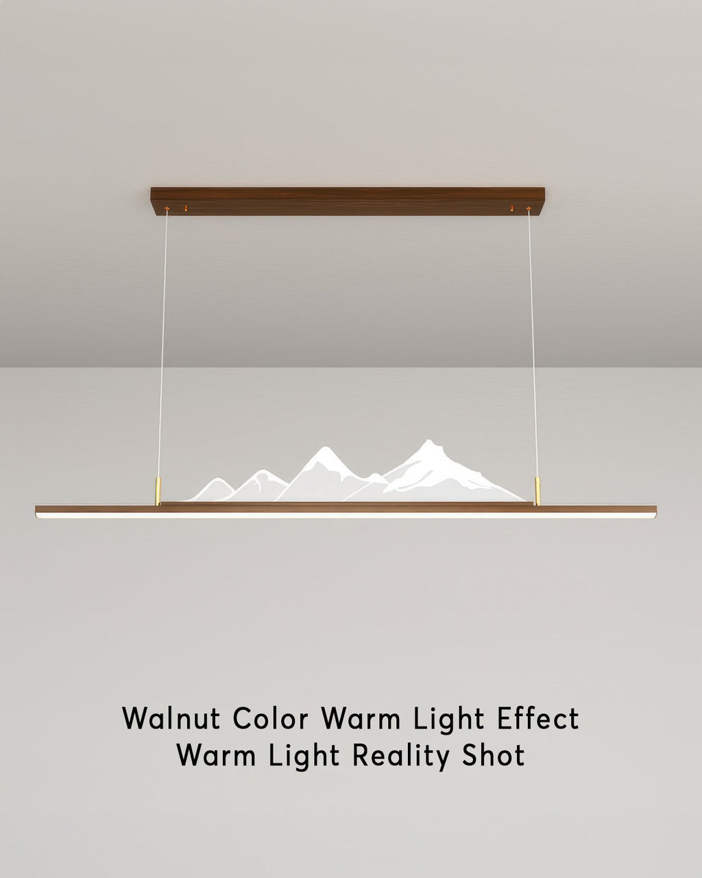 Pendant light with long wood grain Japanese Zen