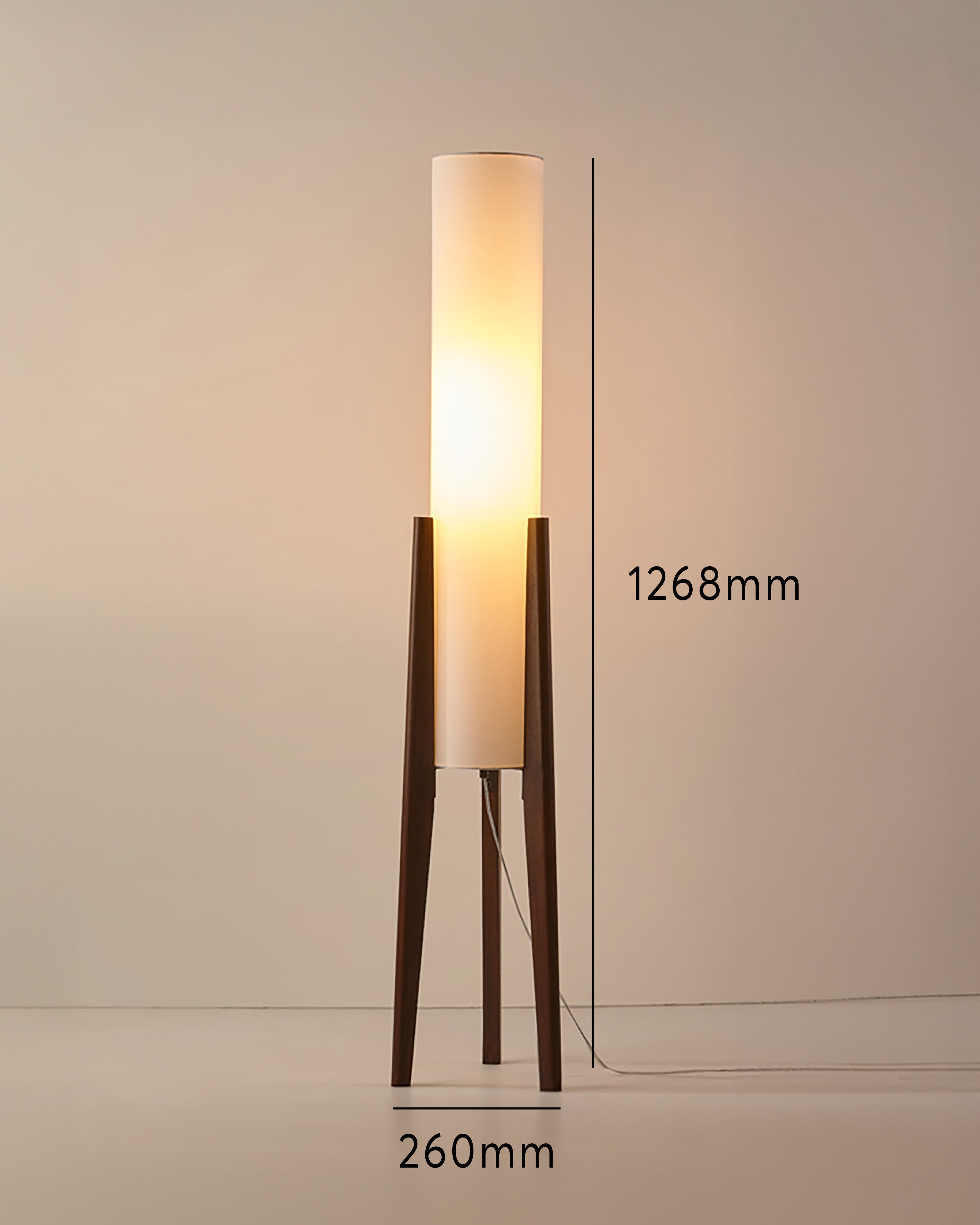 Stojací lampa z ořechového dřeva, umělecká lampa z masivu