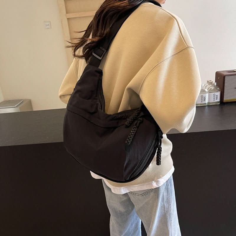 Borsa a Spalla Organizzata in Nylon Quotidiana per Lavoro e Weekend