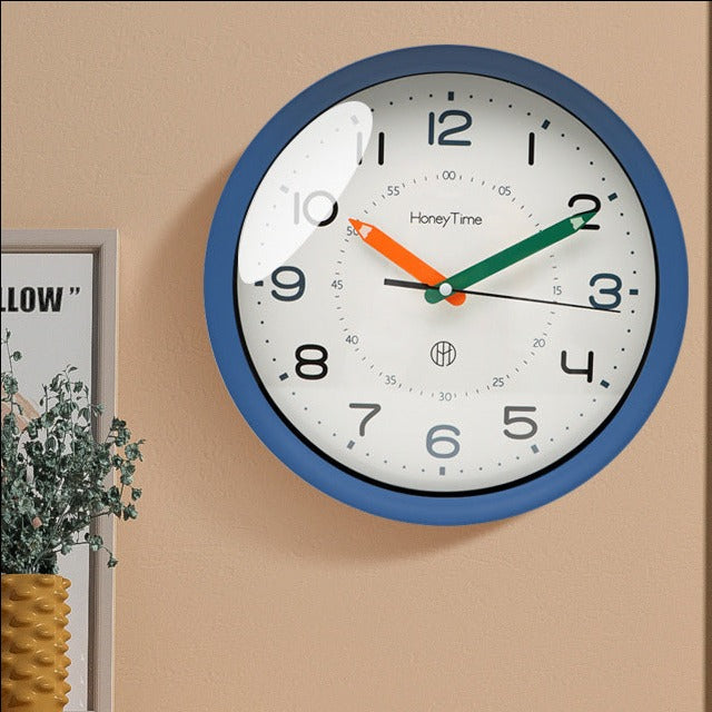 Reloj de Pared Ultra Silencioso para Dormitorio Infantil y Aula de 12 Pulgadas