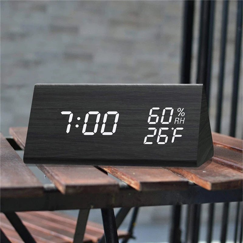 GreenWisp Digital Clock With Temperature Readout And Light Control For Small Rooms