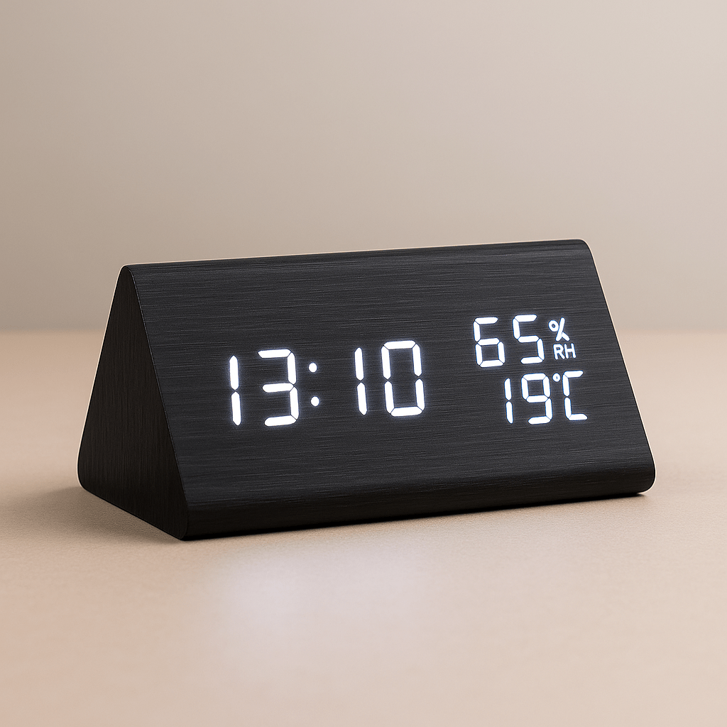 GreenWisp Digital Clock With Temperature Readout And Light Control For Small Rooms