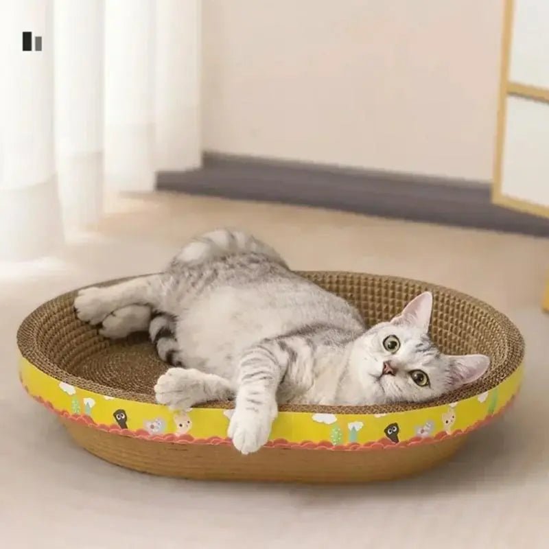 Whisker Haven katteklorebrett koselig oval papp-lounger
