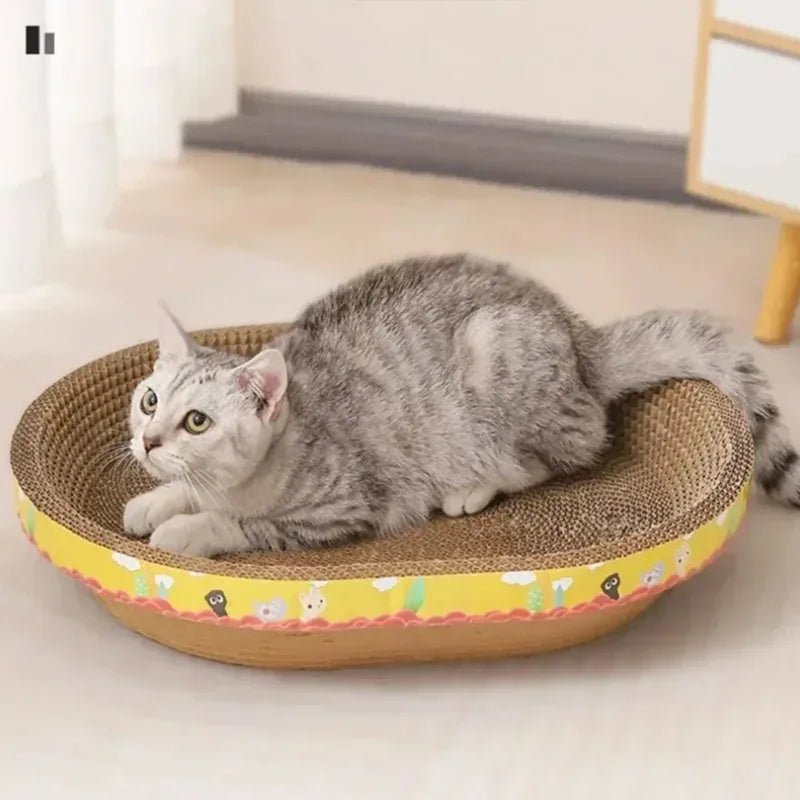 Whisker Haven katteklorebrett koselig oval papp-lounger