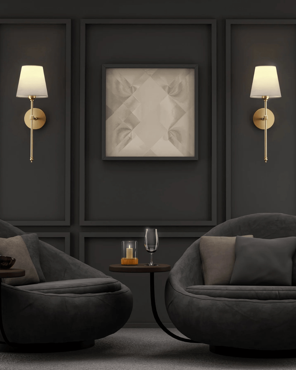 Mirelle Fabric Wall Lamp With Painted Iron Base Bright 5W