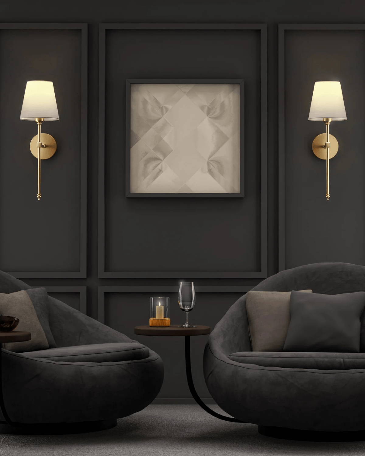 Mirelle Fabric Wall Lamp With Painted Iron Base Bright 5W