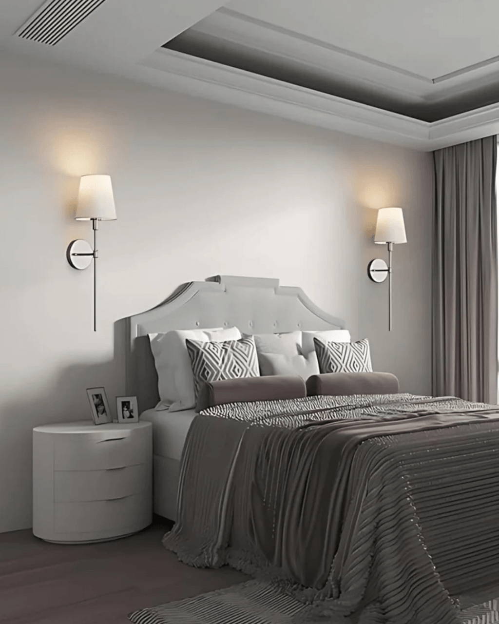 Mirelle Fabric Wall Lamp With Painted Iron Base Bright 5W