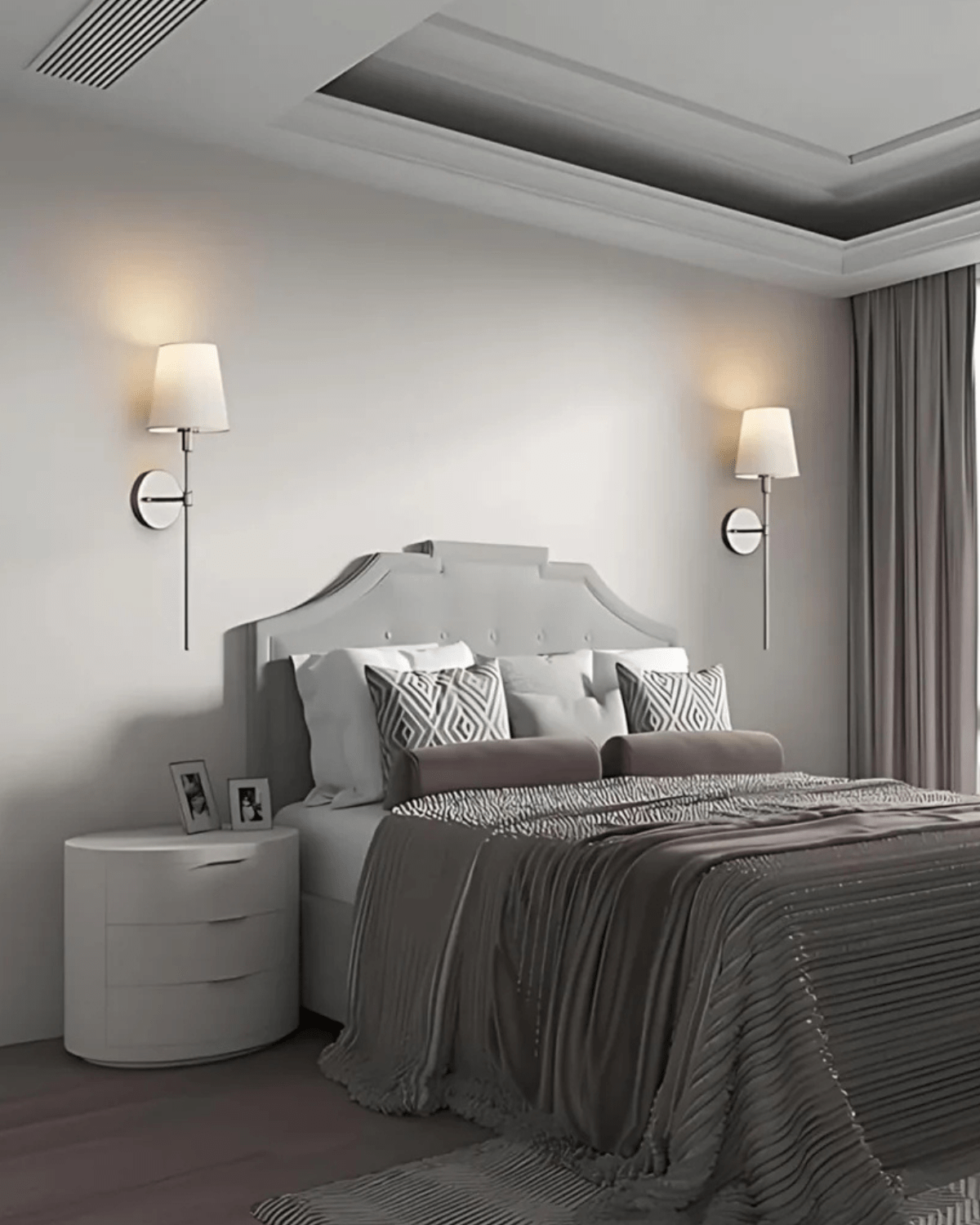 Mirelle Fabric Wall Lamp With Painted Iron Base Bright 5W