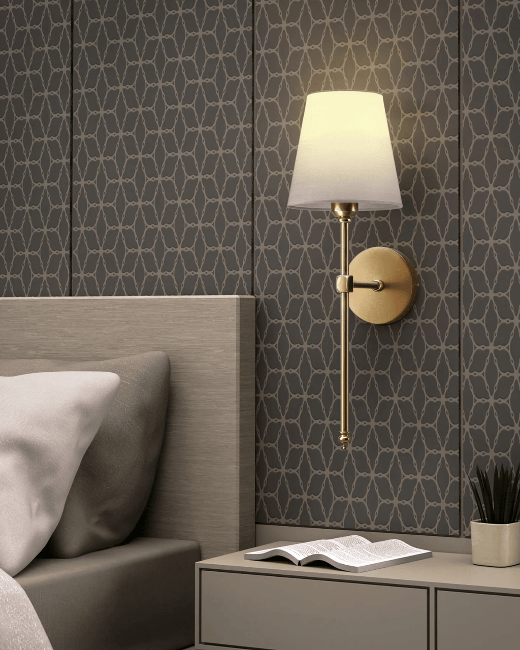 Mirelle Fabric Wall Lamp With Painted Iron Base Bright 5W