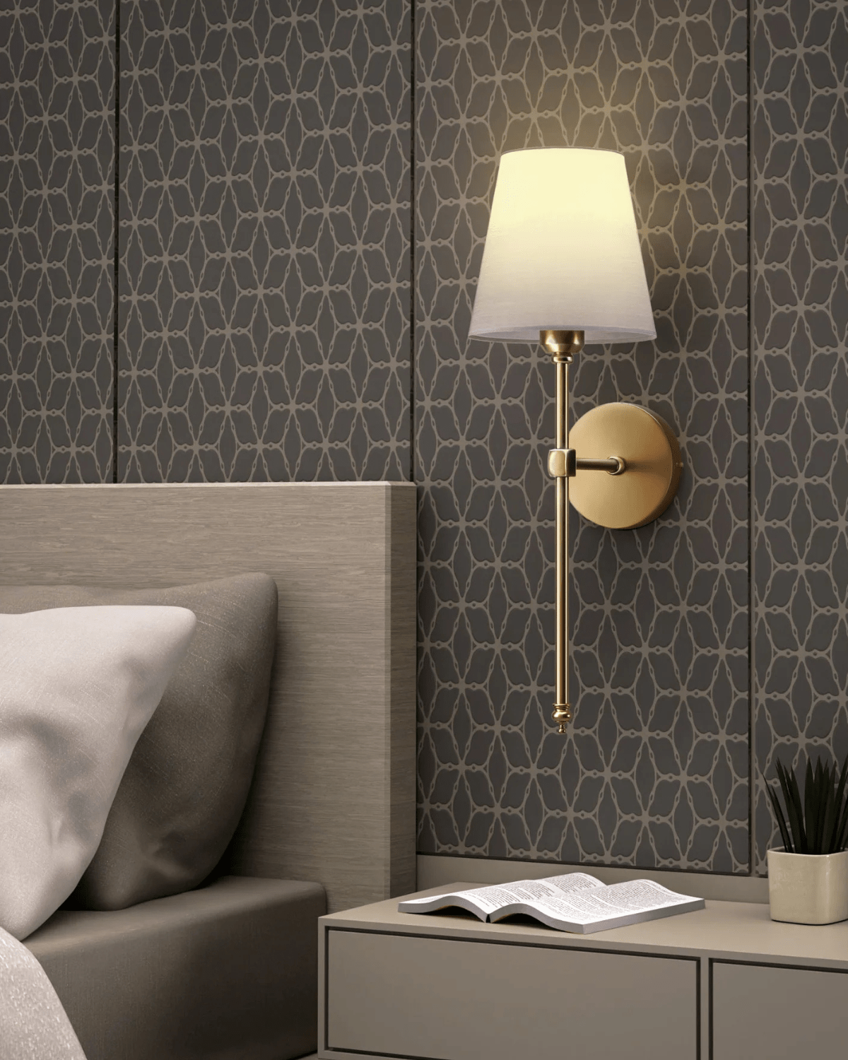 Mirelle Fabric Wall Lamp With Painted Iron Base Bright 5W