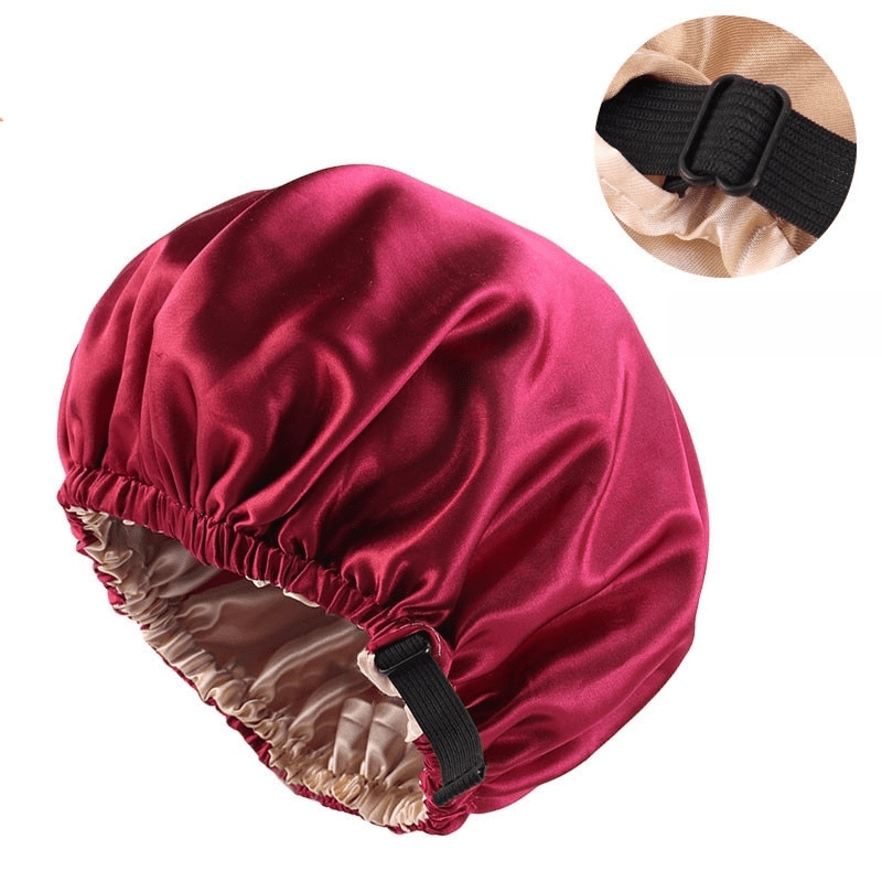 Bonnet de nuit en satin VelvaLux pour la protection des cheveux pendant la nuit et le contrôle des frisottis