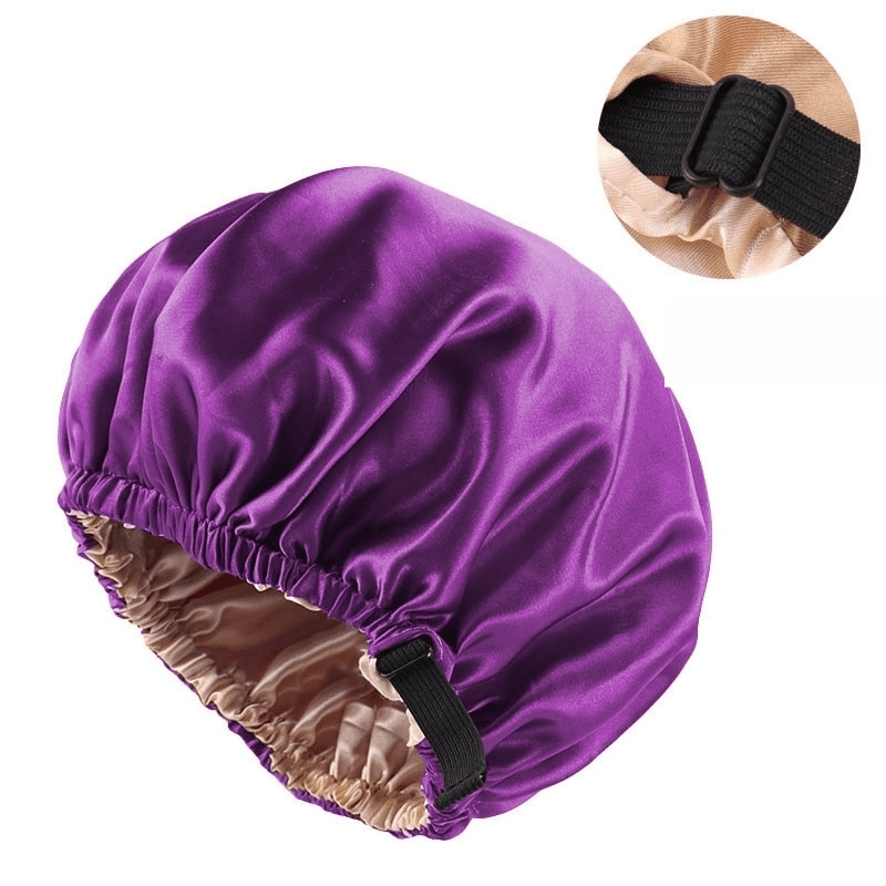 Bonnet de nuit en satin VelvaLux pour la protection des cheveux pendant la nuit et le contrôle des frisottis