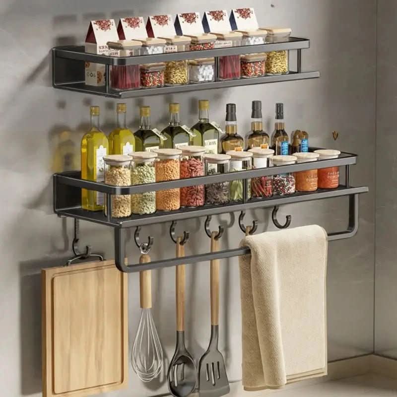 AeroShelf Vegghylle Plassbesparende Organizer for Travle Kjøkken
