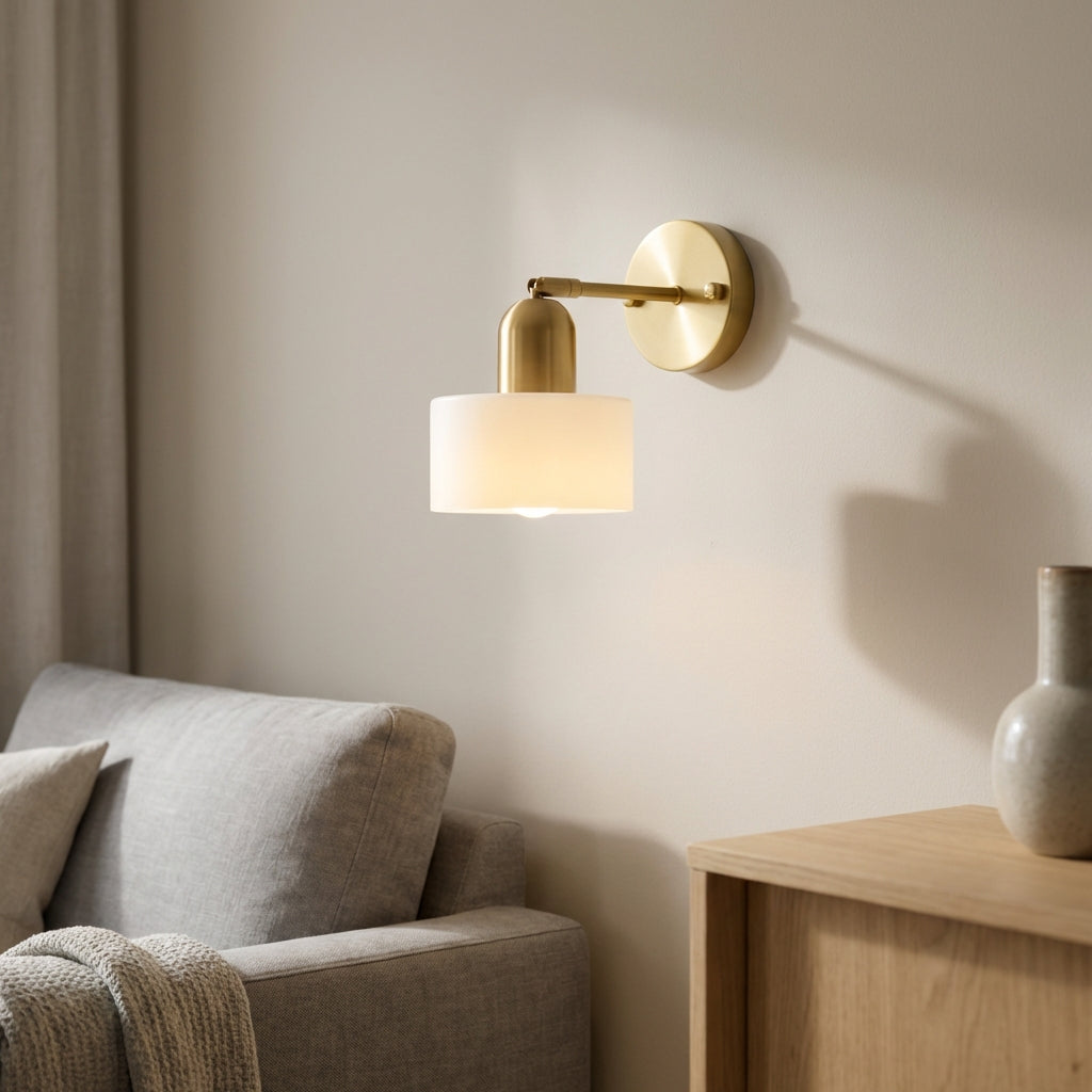 Nova glass vegglampe med grafisk formkunst-design