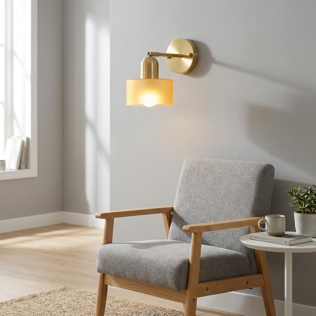 Nova glass vegglampe med grafisk formkunst-design
