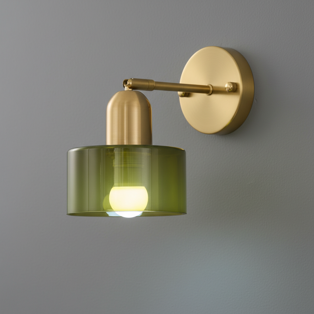 Nova glass vegglampe med grafisk formkunst-design